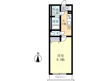 ルイ・キャーンズ(1K/5階)の間取り写真