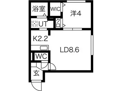 プルミエールメゾン琴似(1LDK/1階)の間取り写真