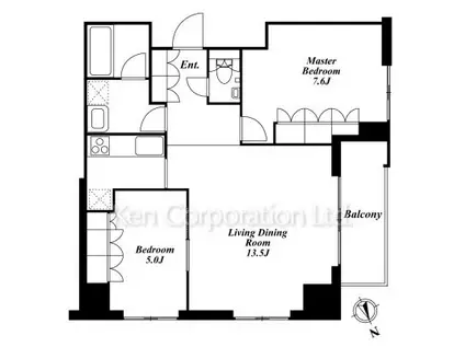 ベルファース秋葉原(2LDK/16階)の間取り写真