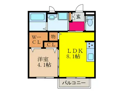 エル・ソル旭町(1LDK/2階)の間取り写真
