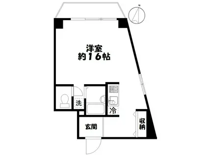 かすがマンション初台(ワンルーム/6階)の間取り写真