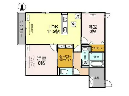 D-RESIDENCE諸江町HELZ(2LDK/2階)の間取り写真