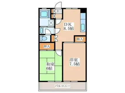 上高田四丁目団地2号棟(2DK/3階)の間取り写真
