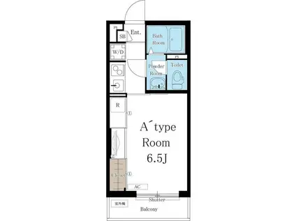 リブリ・YAEN(1K/1階)の間取り写真