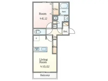 EXILIA(1LDK/3階)の間取り写真