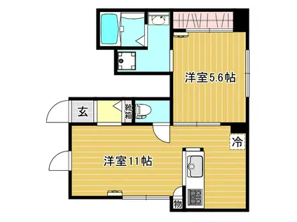 ラディーチェ目黒緑が丘(1LDK/1階)の間取り写真