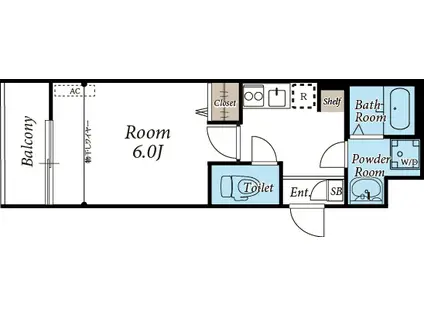 フルセイル高座渋谷II(1K/2階)の間取り写真