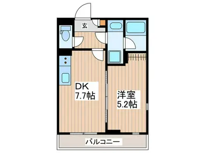 TOPAZ(1DK/1階)の間取り写真