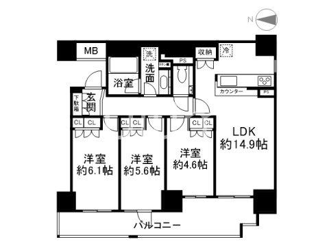 クラッシィハウス御池柳馬場(3LDK/7階)の間取り写真