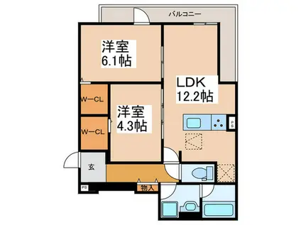 クレスト平野南(2LDK/2階)の間取り写真