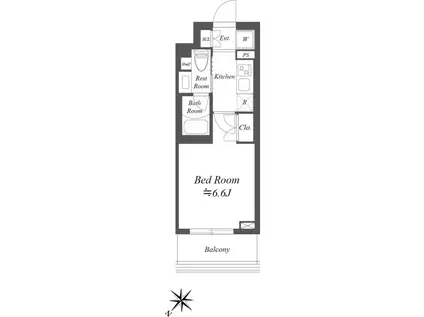 ストーリア市川行徳(1K/3階)の間取り写真