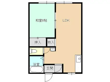 サンシャイン都南(1LDK/1階)の間取り写真