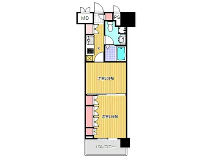 アーレア戸越公園(1DK/6階)の間取り写真