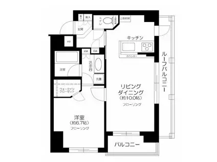 アスコットパーク錦糸町グレイス(1LDK/6階)の間取り写真