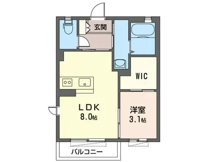 ステラピーノ弐番館(1LDK/2階)の間取り写真