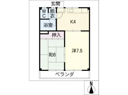 ベルメゾンSHIMA(2K/1階)の間取り写真