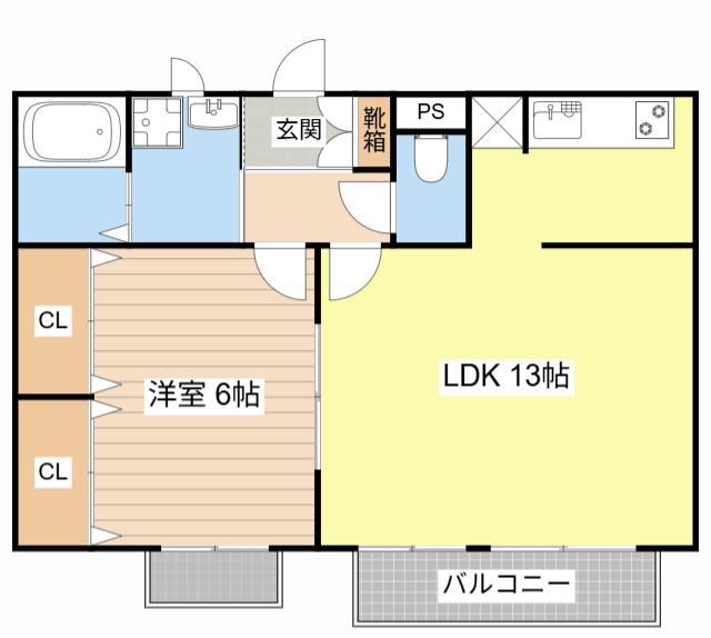 サンライズM(1LDK/1階)の間取り写真