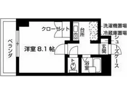 ウイステリア星ヶ丘(1K/4階)の間取り写真