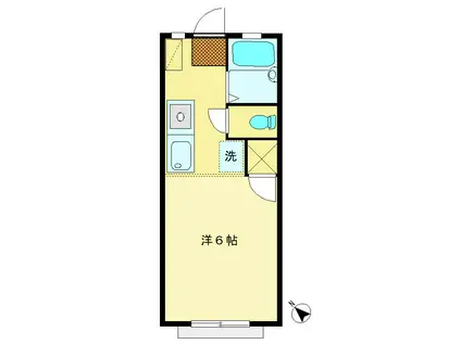 リバーオークス(1K/1階)の間取り写真