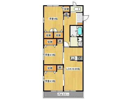 ファミールSHIOYA(3LDK/2階)の間取り写真