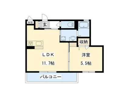 シャーメゾン高瀬09(1LDK/3階)の間取り写真