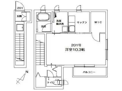 アトリオ和(1K/2階)の間取り写真