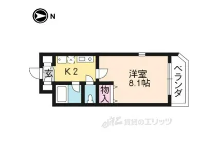 プレミール車道(1K/3階)の間取り写真