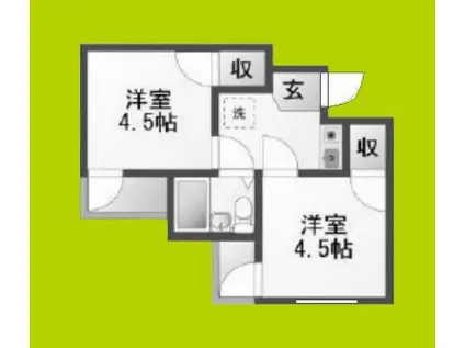 インペリアルスイートコーニッシュ(2K/4階)の間取り写真