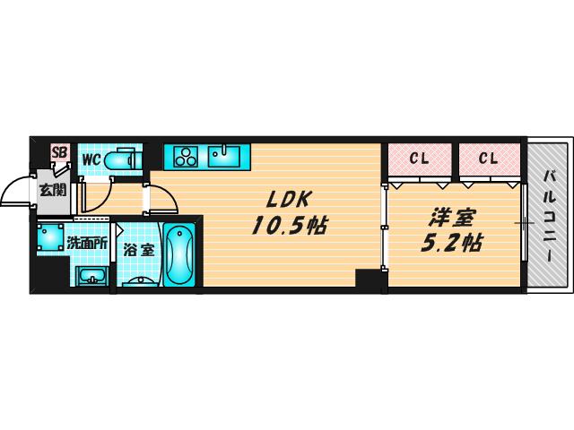 フォレストクリエオーレ枚岡弐番館(1LDK/2階)の間取り写真