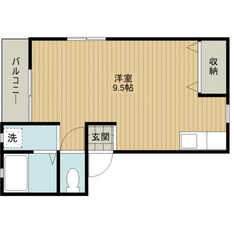 サンセーヌ(ワンルーム/1階)の間取り写真