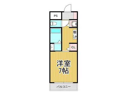 甲東リンガ(1K/2階)の間取り写真