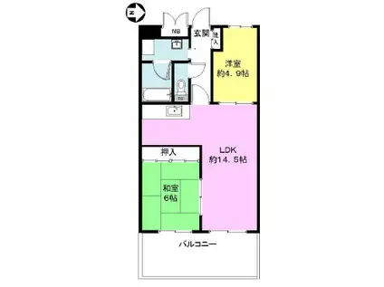 ストークマンション長堀(2LDK/3階)の間取り写真