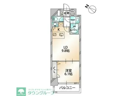 KDX千葉中央レジデンス(1LDK/7階)の間取り写真