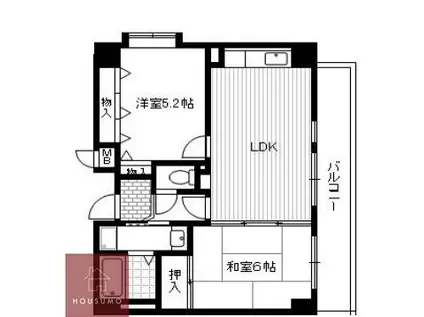 インフィニティフジ(2LDK/4階)の間取り写真