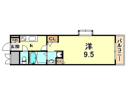 パレス東洋神戸5号館(1K/5階)の間取り写真