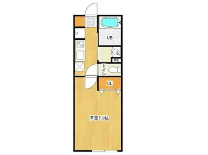 ルミエールエタンセルキャトル(1K/1階)の間取り写真