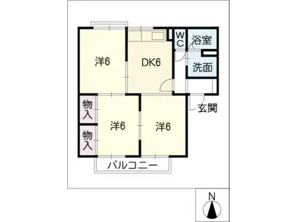YOUYOUハイツ(3DK/1階)の間取り写真