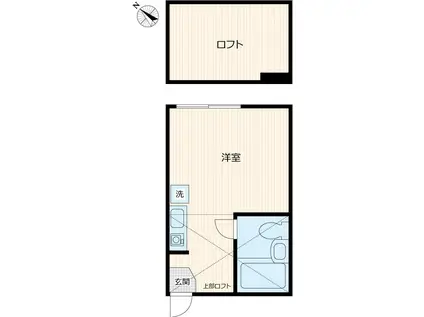 ケーオーハイツ(ワンルーム/2階)の間取り写真