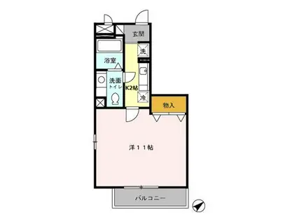 ヴィクトリー・ヴィラ(1K/3階)の間取り写真