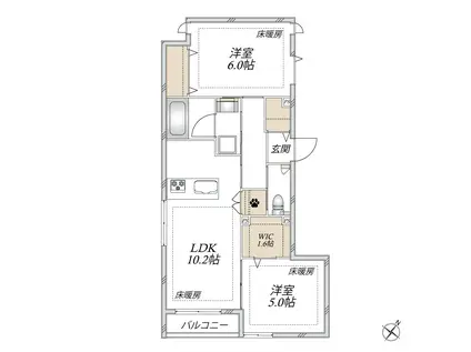 小茂根3丁目メゾン(2LDK/3階)の間取り写真