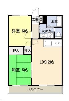 メルベーユN(2LDK/4階)の間取り写真