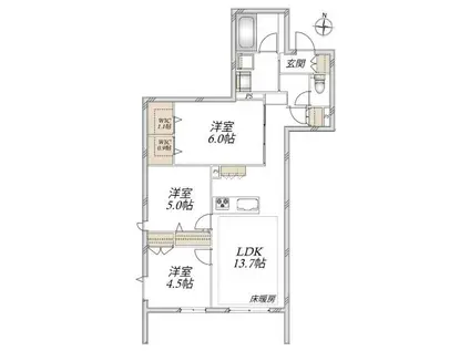 成増3丁目メゾン(3LDK/1階)の間取り写真
