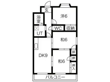メゾン畑田(3DK/2階)の間取り写真