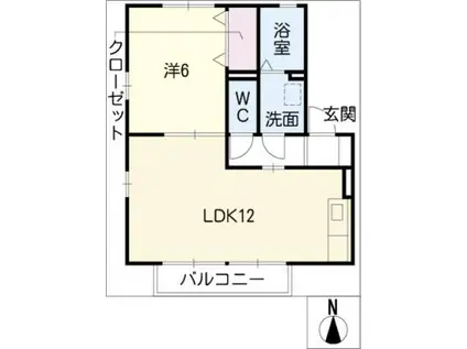ラッフルズハウス(1LDK/1階)の間取り写真