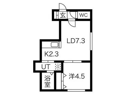 ヴィバーチェ麻生(1LDK/2階)の間取り写真