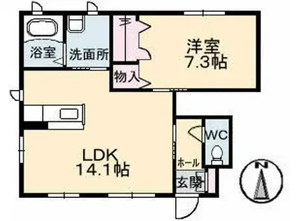 シャーメゾンジェルメA(1LDK/1階)の間取り写真