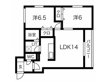 地下鉄東西線 二十四軒駅 徒歩3分 4階建 築12年(2LDK/2階)の間取り写真
