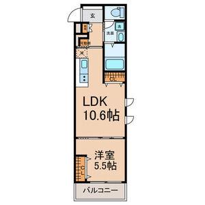 COZY豊岡通(1LDK/2階)の間取り写真
