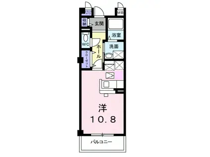 ヴェルーチェ蔵子(ワンルーム/1階)の間取り写真