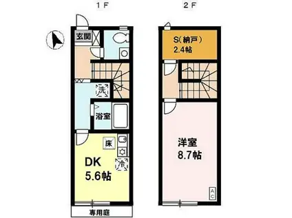 グランデス(1SDK/1階)の間取り写真